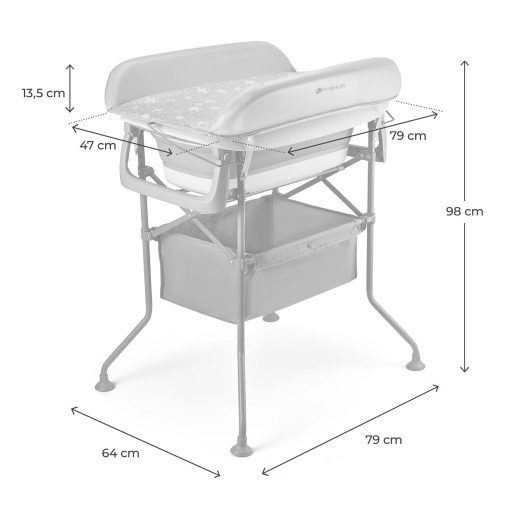 KINDERKRAFT Pelenkázó asztal káddal Bubbly Grey