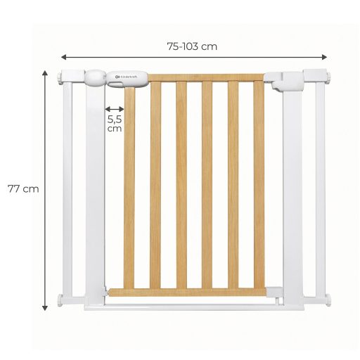 KINDERKRAFT Gyermekbiztonsági rács Lock&Go wood