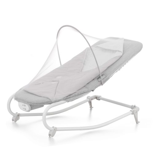 KINDERKRAFT Felio 2 Stone Grey vibráló hinta zenével 0m+, 9 kg-ig