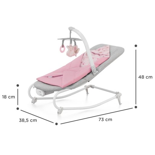 KINDERKRAFT Felio 2 Peony Rose vibráló hinta zenével 0m+, 9 kg-ig