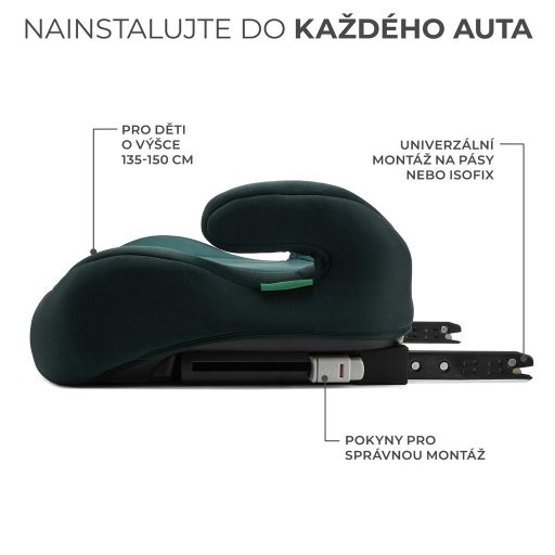 KINDERKRAFT Ülésmagasító i-Boost i-size 135-150 cm Zöld