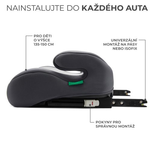 KINDERKRAFT Ülésmagasító i-Boost i-size 135-150 cm Grey