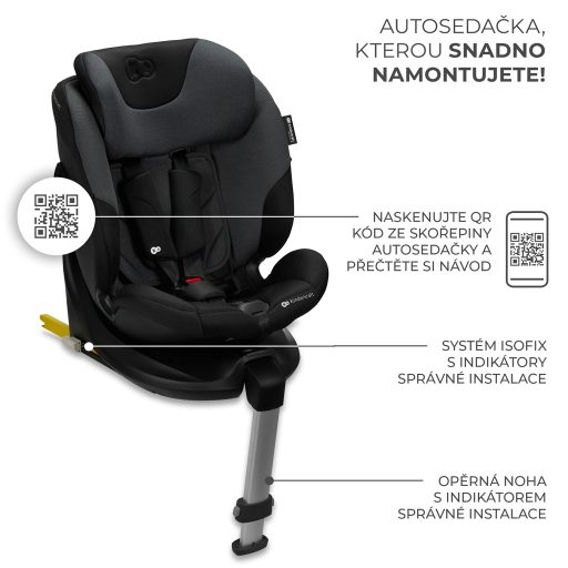 KINDERKRAFT SELECT Autósülés i-Fix 40-150 cm Grafitfekete