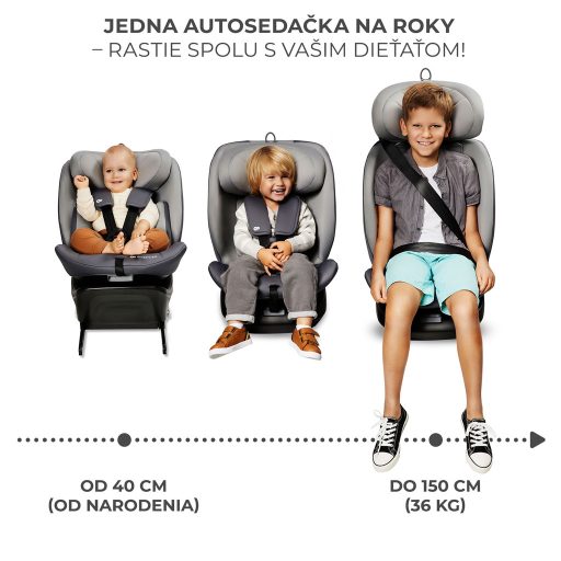 KINDERKRAFT Autósülés I-Grow i-Size 40-150 cm Szürke