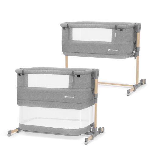 KINDERKRAFT Állítható magasságú gyermekágy Neste grow Light Grey Full Wood