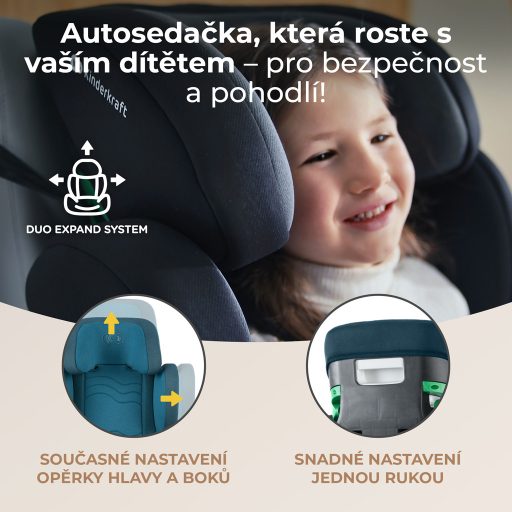 KINDERKRAFT SELECT Autósülés i-Size XPAND 2 i-Size 100-150 cm Harbour Blue, Premium