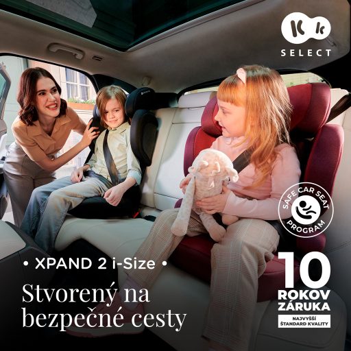 KINDERKRAFT SELECT Autósülés i-Size XPAND 2 i-Size 100-150 cm Cherry Pearl, Premium
