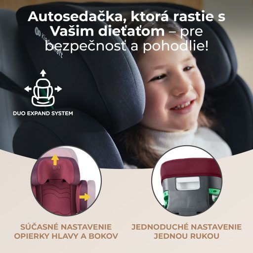 KINDERKRAFT SELECT Autósülés i-Size XPAND 2 i-Size 100-150 cm Cherry Pearl, Premium