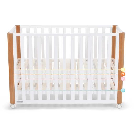 KINDERKRAFT SELECT Koya fa gyermekágy rácsos funkcióval, beleértve a matracot White, Premium