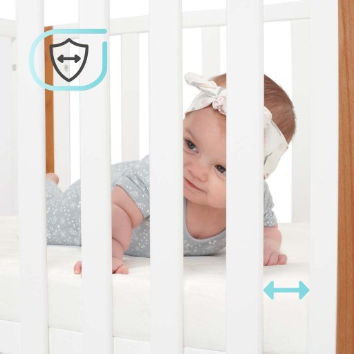 KINDERKRAFT SELECT Koya fa gyermekágy rácsos funkcióval, beleértve a matracot White, Premium