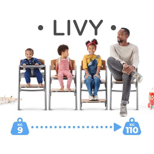 KINDERKRAFT SELECT Etetőszék 3 az 1-ben LIVY Oak, Premium
