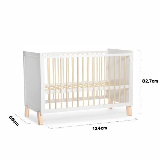 KINDERKRAFT SELECT Fából készült kiságy korláttal NICO White
