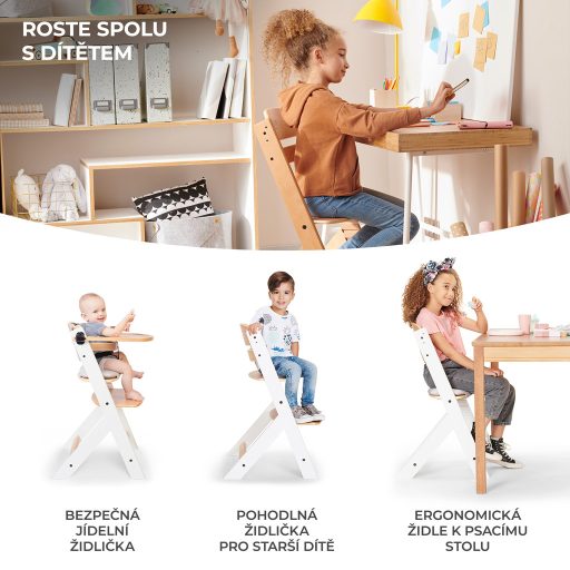 KINDERKRAFT Etetőszék Enock White