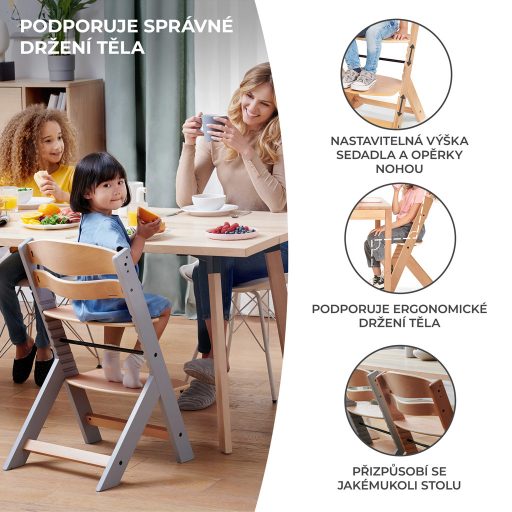 KINDERKRAFT Etetőszék Enock White