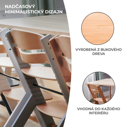 KINDERKRAFT Etetőszék Enock White