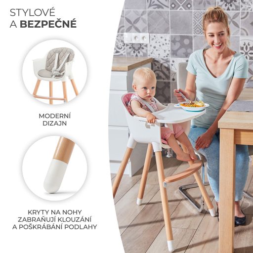 KINDERKRAFT Etetőszék Sienna szürke