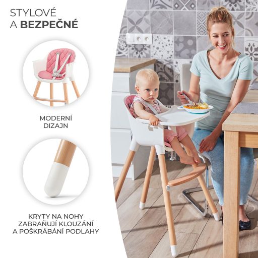 KINDERKRAFT Etetőszék Sienna pink