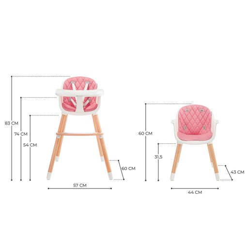 KINDERKRAFT Etetőszék Sienna pink
