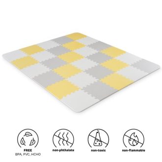   KINDERKRAFT Habos puzzle alátét Luno 150 x 180 cm Sárga, 30 db