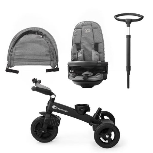 KINDERKRAFT SELECT Easytwist Platinum Grey, Premium háromkerekű bicikli