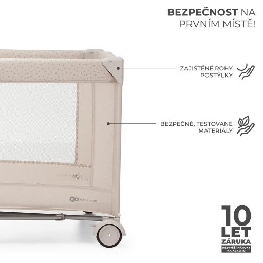 KINDERKRAFT Utazóágy Joy 2 kiegészítőkkel Beige