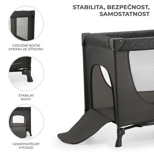KINDERKRAFT Utazóágy Joy Light grey