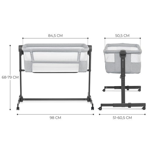 KINDERKRAFT Állítható magasságú gyermekágy Neste Up2 Light Grey