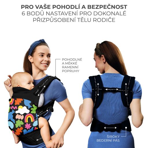 KINDERKRAFT Hordozó Huggy Boldog formák