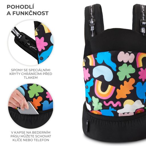 KINDERKRAFT Hordozó Huggy Boldog formák