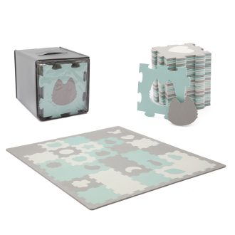  KINDERKRAFT Habosított puzzle alátét Luno Shapes 185 x 165 cm Mentol, 30db, Prémium