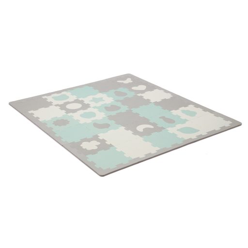 KINDERKRAFT Habosított puzzle alátét Luno Shapes 185 x 165 cm Mentol, 30db, Prémium