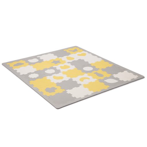 KINDERKRAFT Habosított puzzle alátét Luno Shapes 185 x 165 cm Sárga, 30db, Prémium