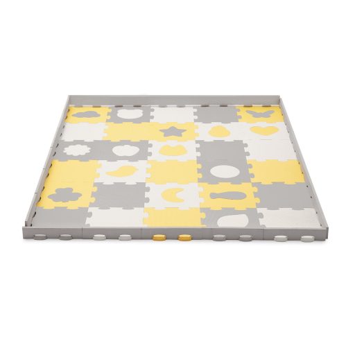 KINDERKRAFT Habosított puzzle alátét Luno Shapes 185 x 165 cm Sárga, 30db, Prémium