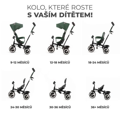 KINDERKRAFT Háromkerekű Aston Mystic Green