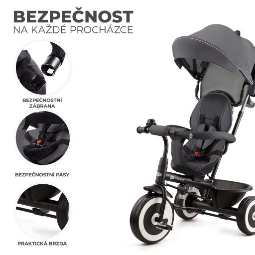 KINDERKRAFT Háromkerekű Aston Malachite Grey