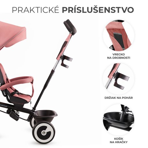KINDERKRAFT Háromkerekű Aston Rose pink