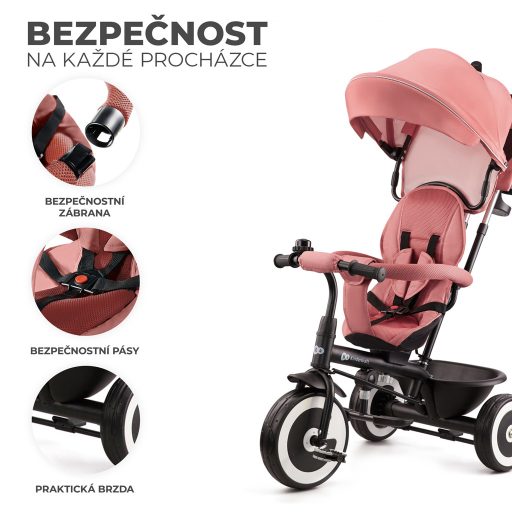 KINDERKRAFT Háromkerekű Aston Rose pink