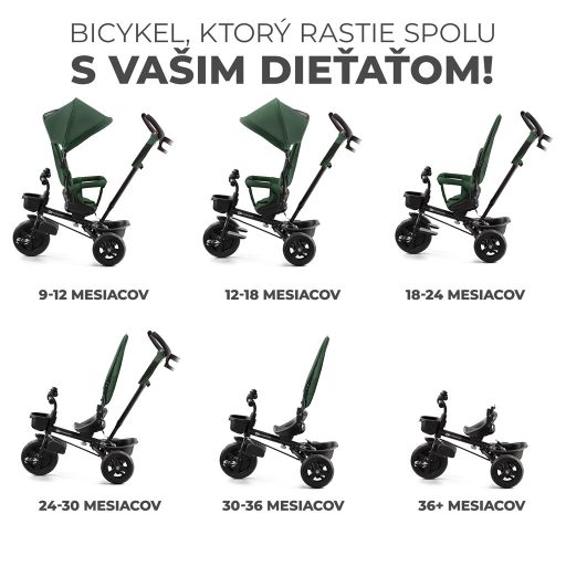 KINDERKRAFT Háromkerekű Aveo Mistic Green