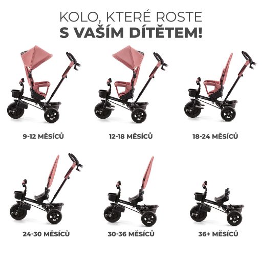 KINDERKRAFT Háromkerekű Aveo Rose pink