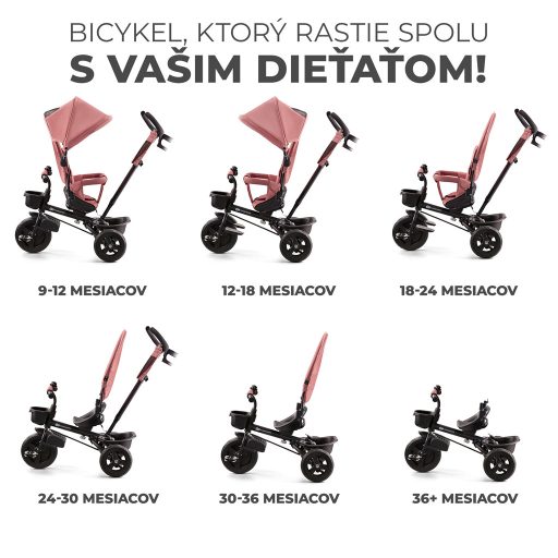 KINDERKRAFT Háromkerekű Aveo Rose pink