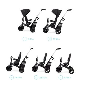 KINDERKRAFT SELECT Easytwist Black, Premium háromkerekű