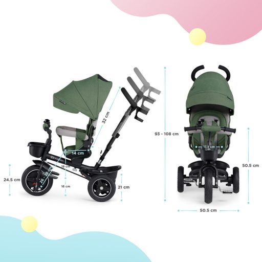 KINDERKRAFT SELECT Háromkerekű Spinstep Pastel Green, Premium