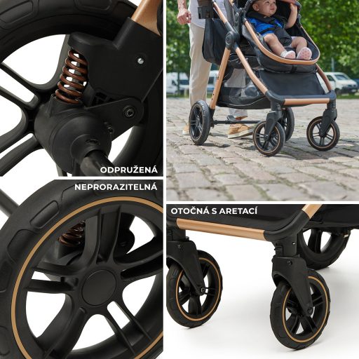 KINDERKRAFT Kombinált babakocsi 3 az 1-ben Esme Pure Black