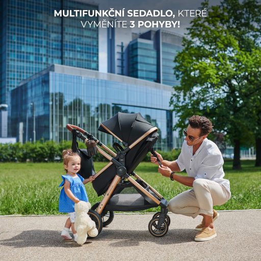 KINDERKRAFT Kombinált babakocsi 3 az 1-ben Esme Moonlight Grey