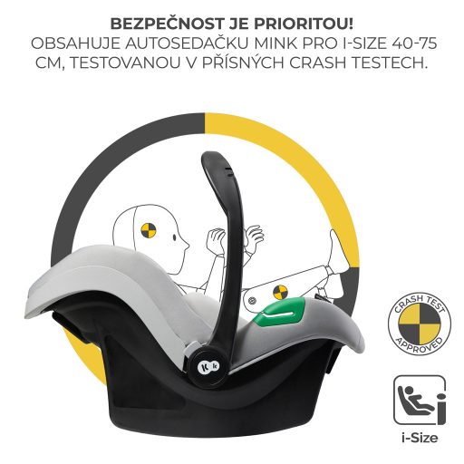 KINDERKRAFT Kombinált babakocsi 3 az 1-ben Esme Moonlight Grey