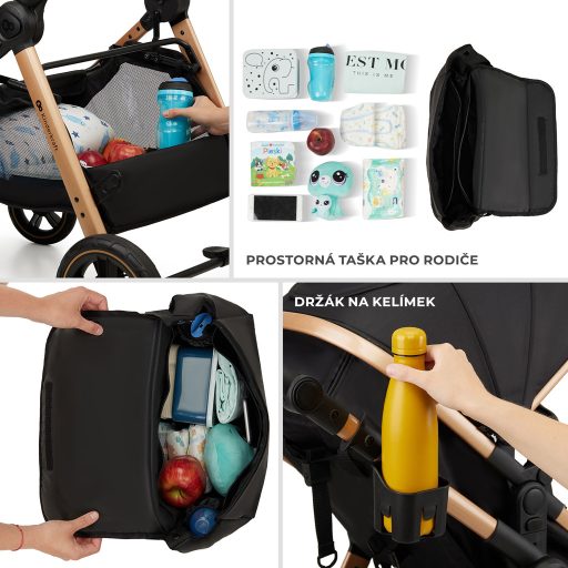 KINDERKRAFT Kombinált babakocsi 3 az 1-ben Esme Moonlight Grey