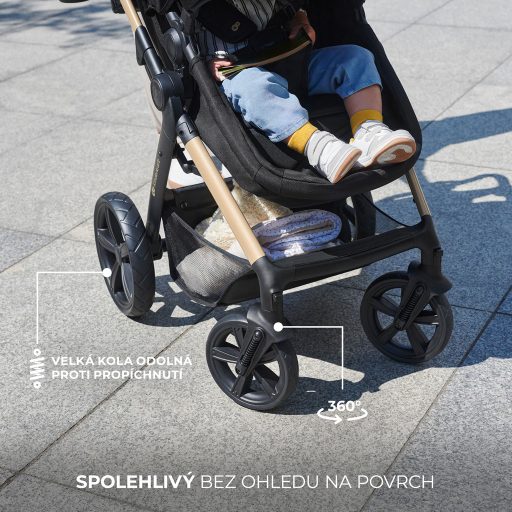 KINDERKRAFT Babakocsi kombinált Moov 2 3v1 Sand Beige - habkerekek