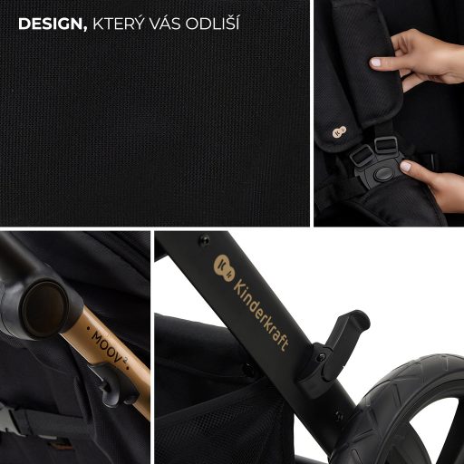 KINDERKRAFT Babakocsi kombi Moov 2 Air 3 az 1-ben Pure Black