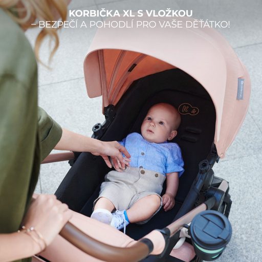 KINDERKRAFT Moov 2 3v1 kombinált babakocsi Pure Black - habkerekek
