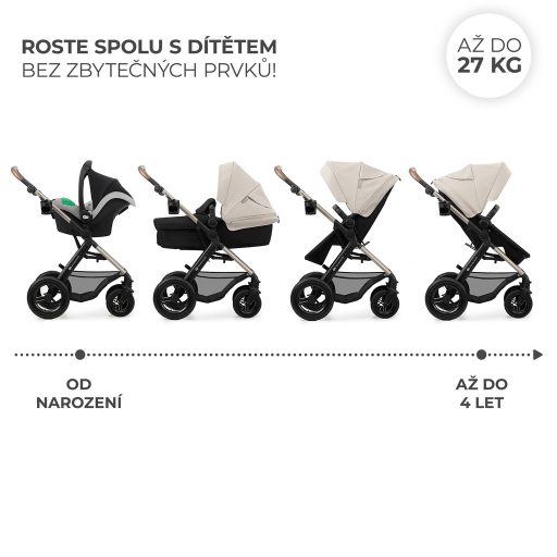 KINDERKRAFT Babakocsi kombinált Moov 2 Air 3 az 1-ben Moonlight Grey